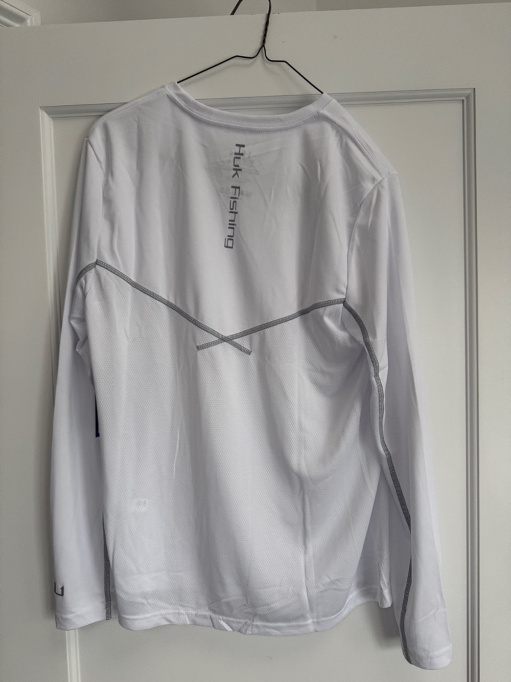Huk Women's Long Sleeve Fishing Shirt - White with Gray Trim